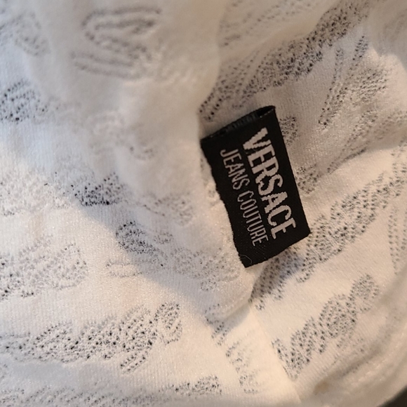 Versace white shirt Med. w/ logo in the fabric NWT - Picture 4 of 11